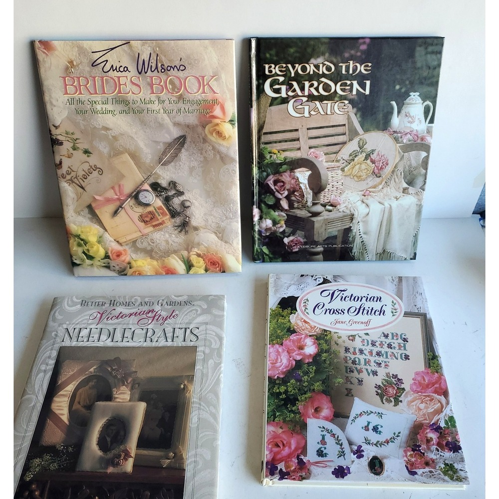 Erica Wilson's Bride's Book Victorian Style Needlecrafts Cross stitch Lot 3 NOS